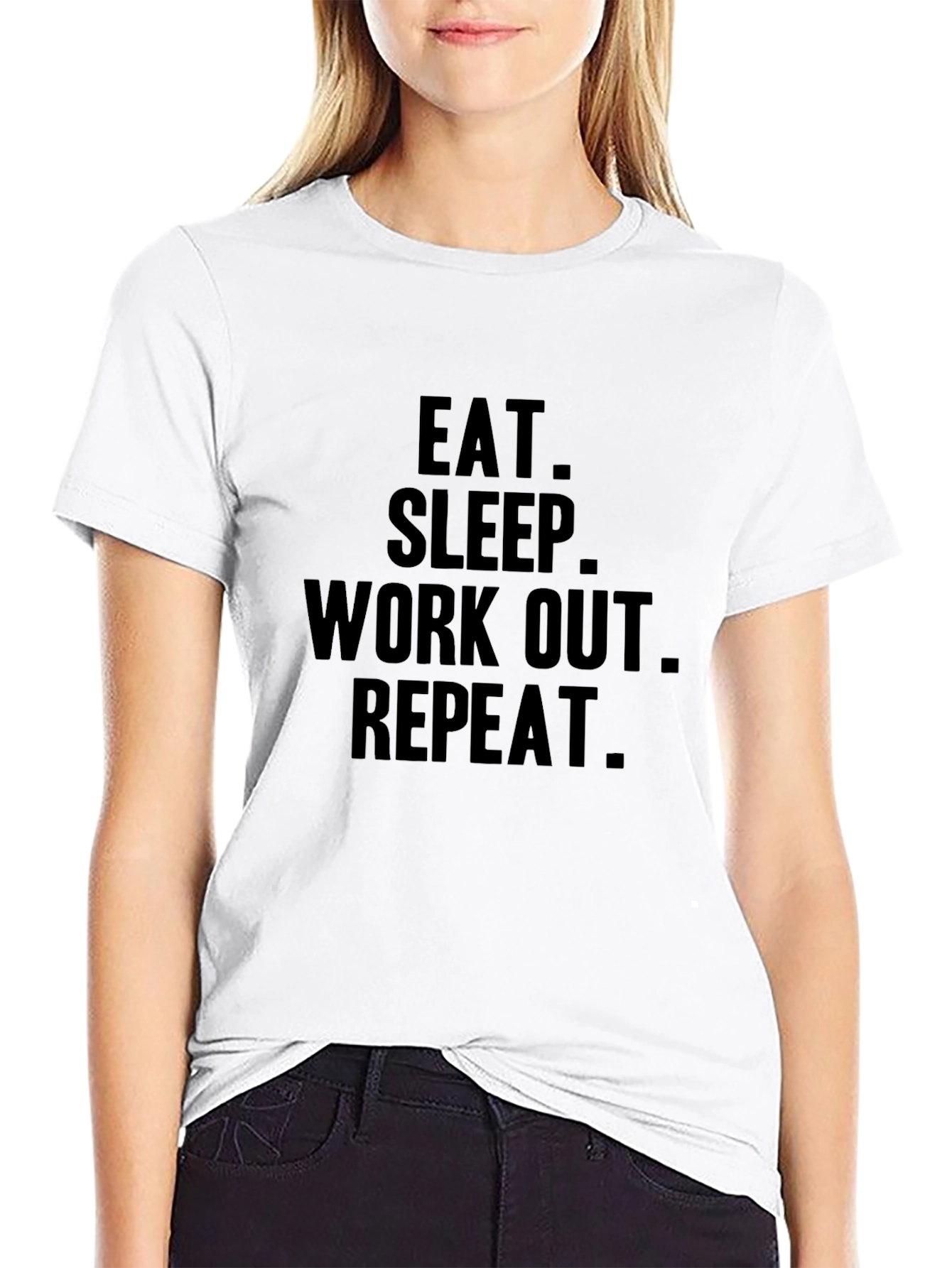 Eat Sleep Workout Repeat Graphic T-Shirt