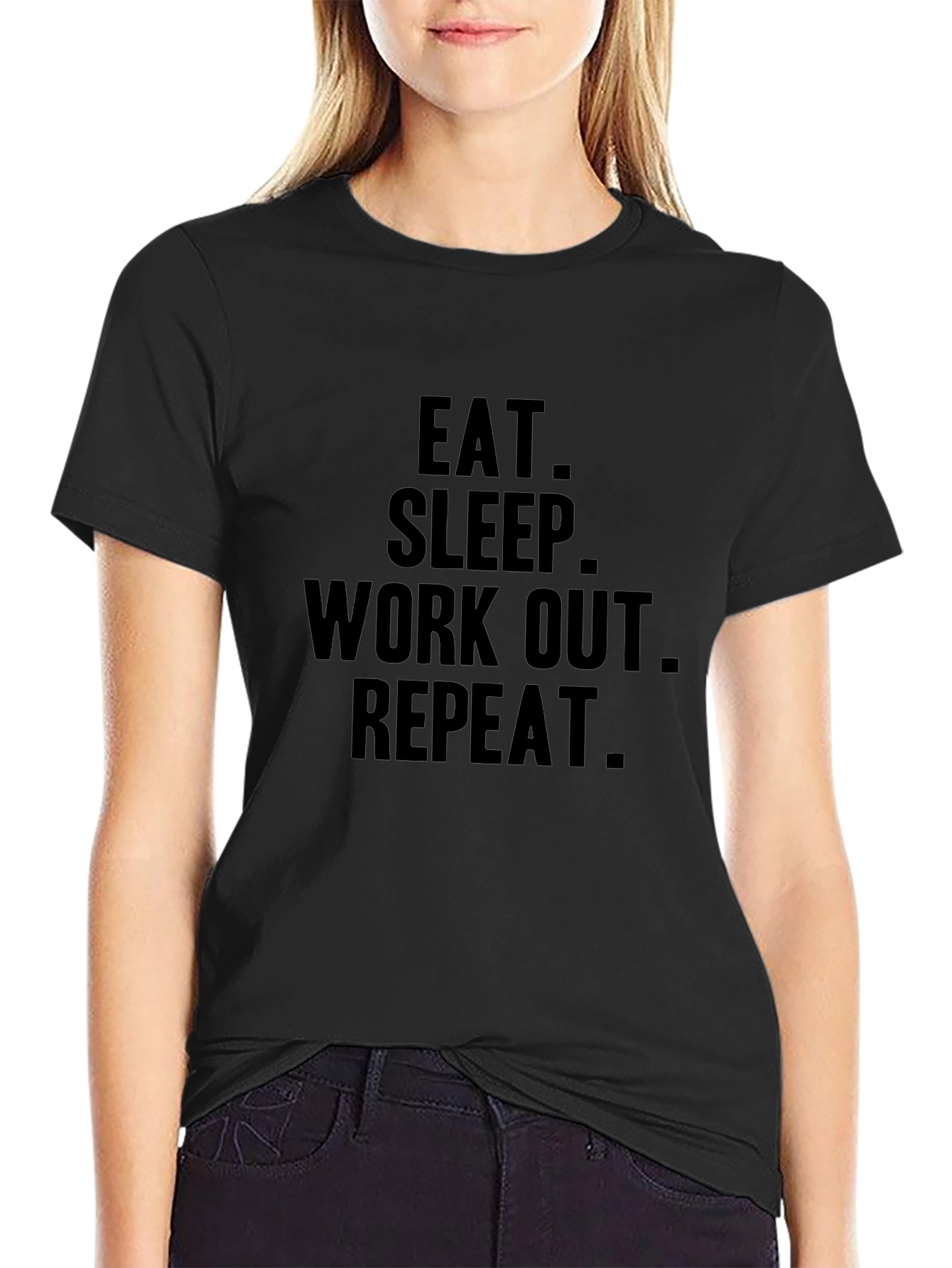 Eat Sleep Workout Repeat Graphic T-Shirt