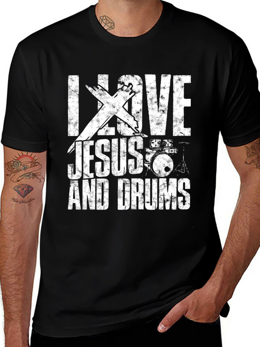 I Love Jesus and Drums Graphic Tee
