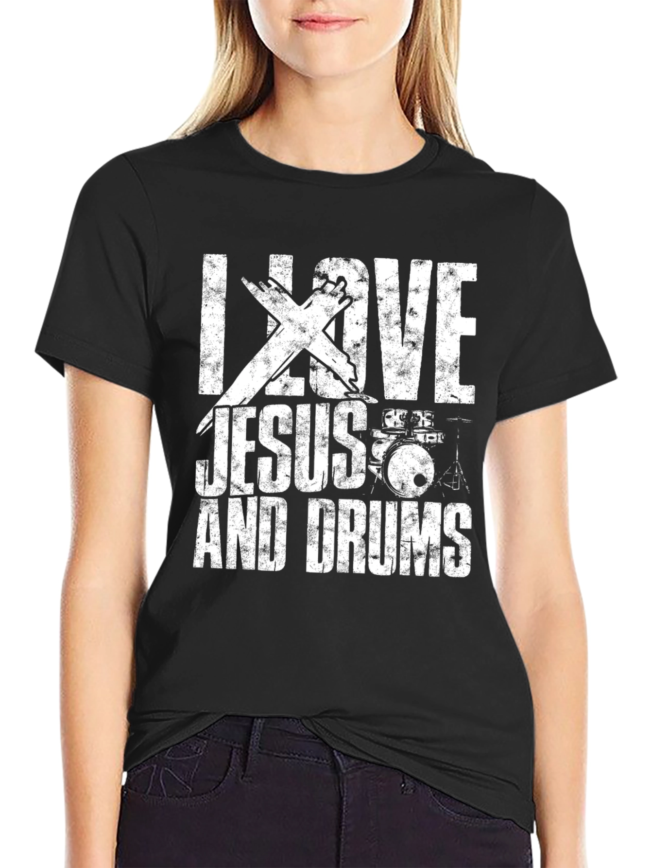 I Love Jesus and Drums Graphic Tee