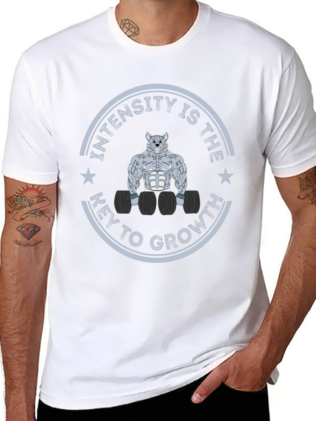Intensity Wolf Graphic T-Shirt for Fitness Enthusiasts