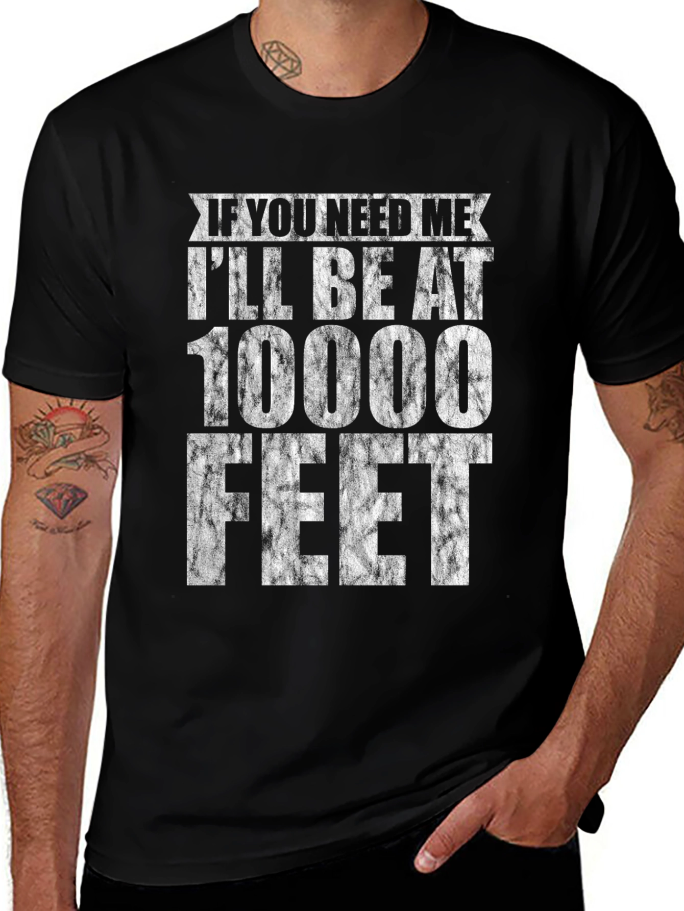 10000 Feet Graphic Tee - Black Cotton Casual Shirt