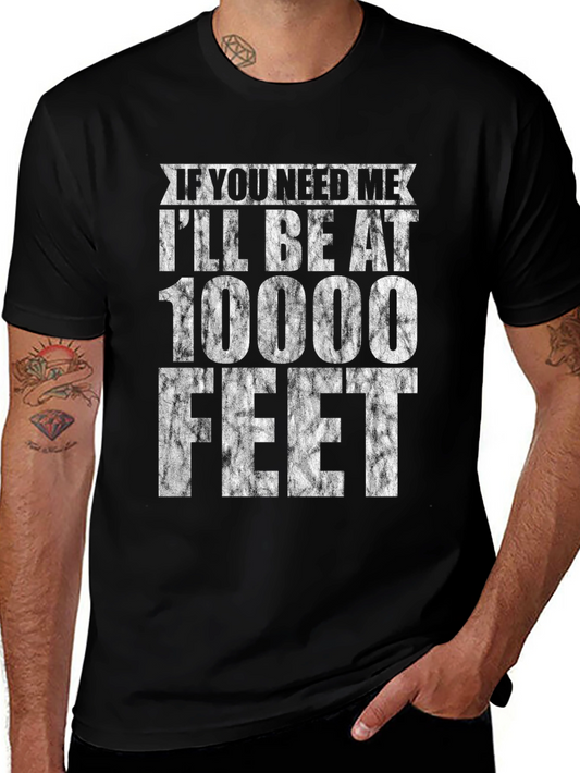 10000 Feet Graphic Tee - Black Cotton Casual Shirt