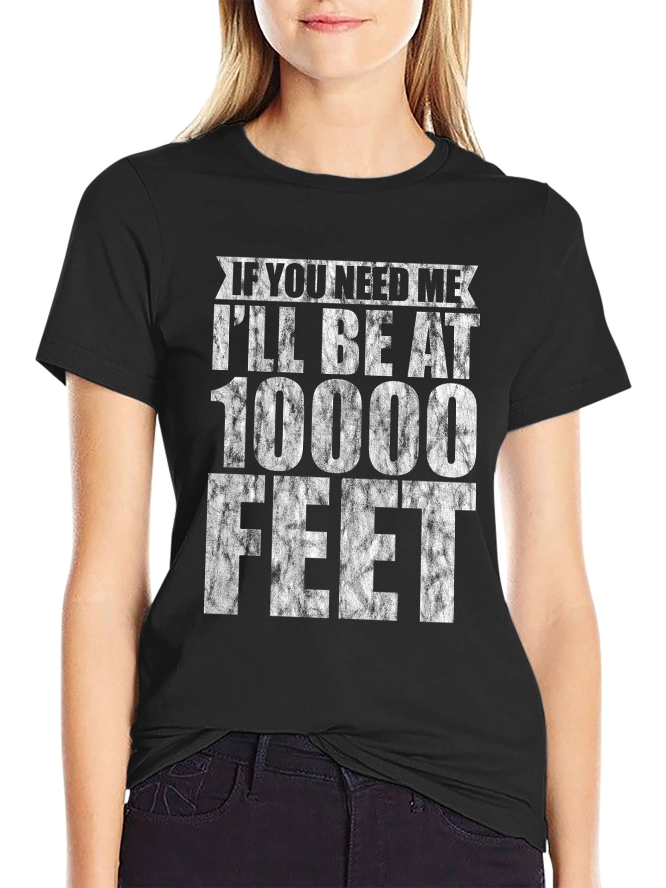 10000 Feet Graphic Tee - Black Cotton Casual Shirt