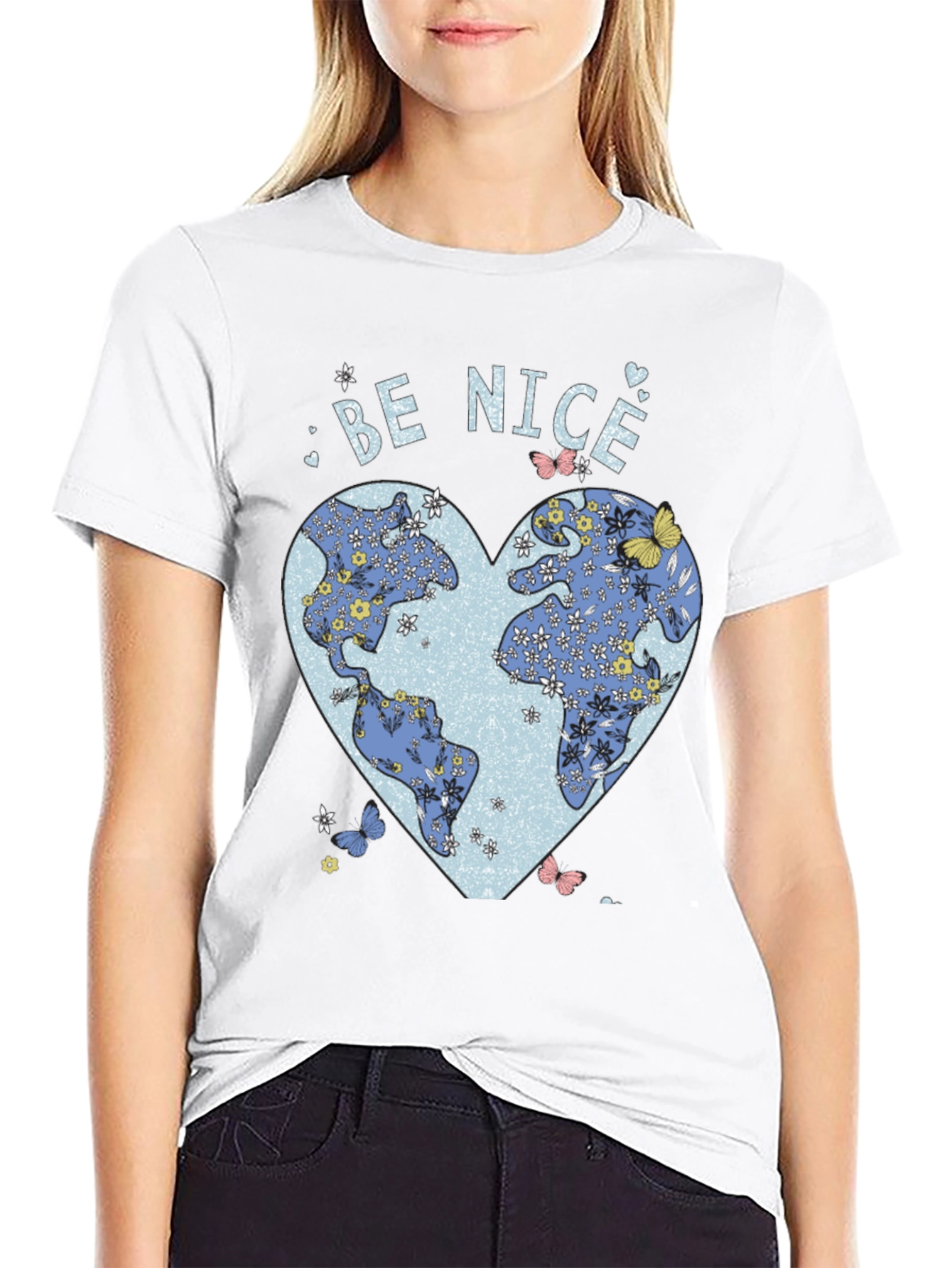 Be Nice Earth Heart Graphic Tee