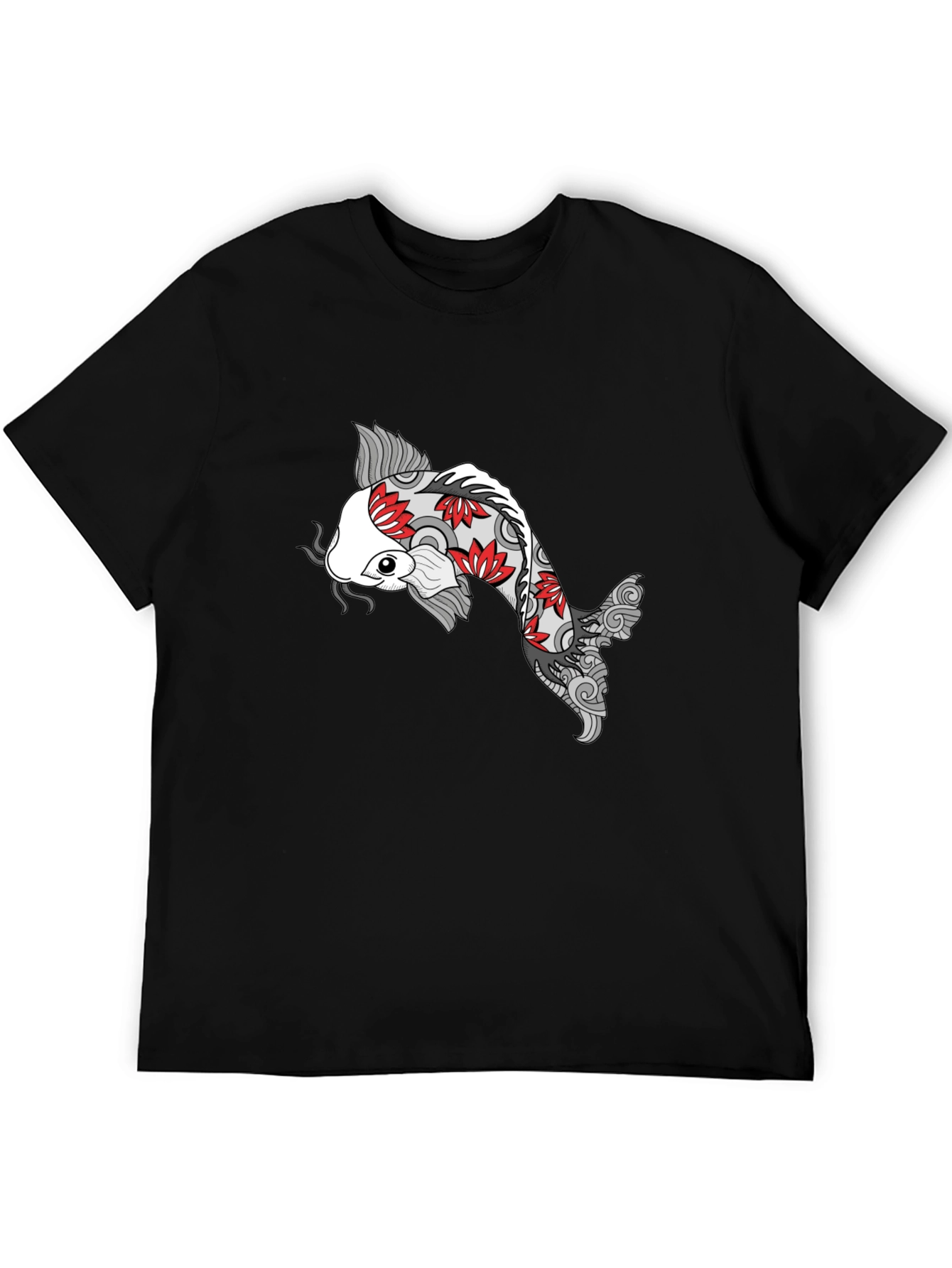 Koi Fish Graphic Black T-Shirt - Unique Design