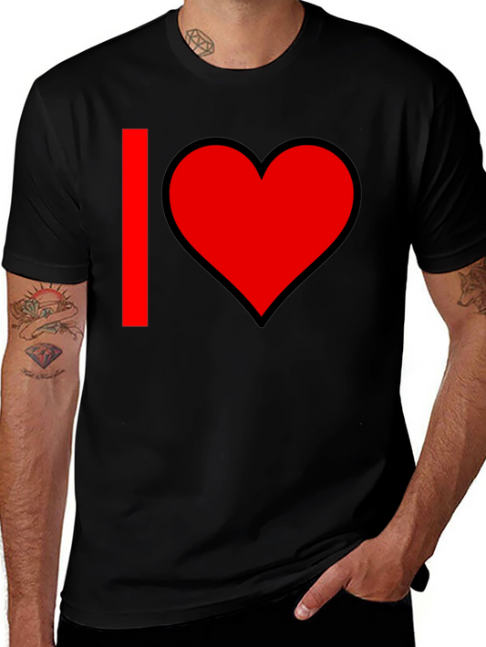 I Heart Graphic T-Shirt - Black Cotton Blend