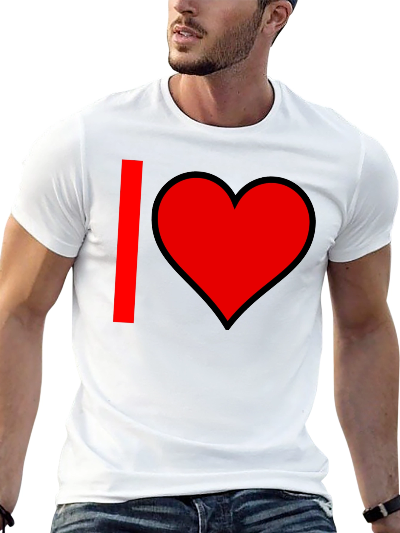 I Heart Graphic T-Shirt - Black Cotton Blend
