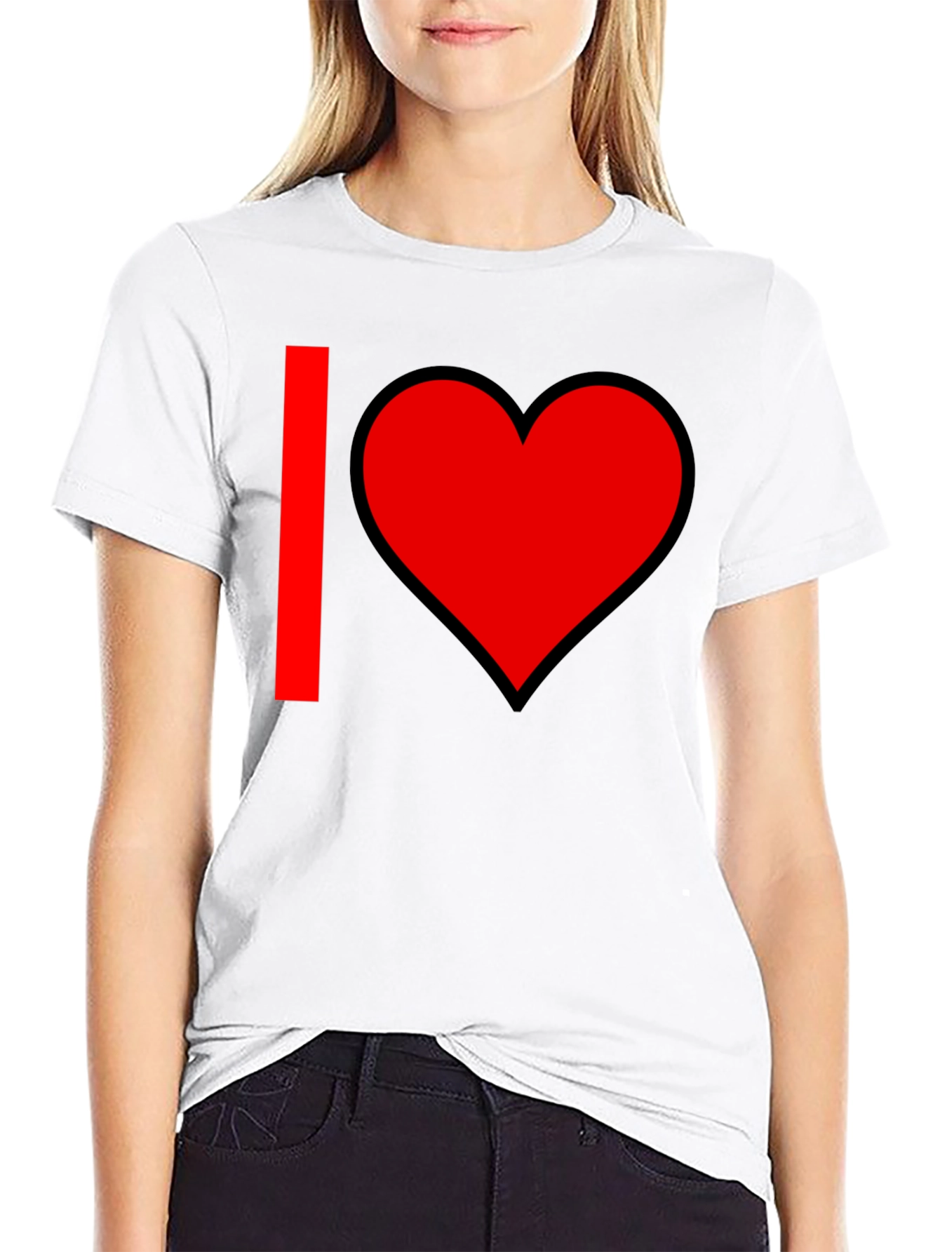 I Heart Graphic T-Shirt - Black Cotton Blend