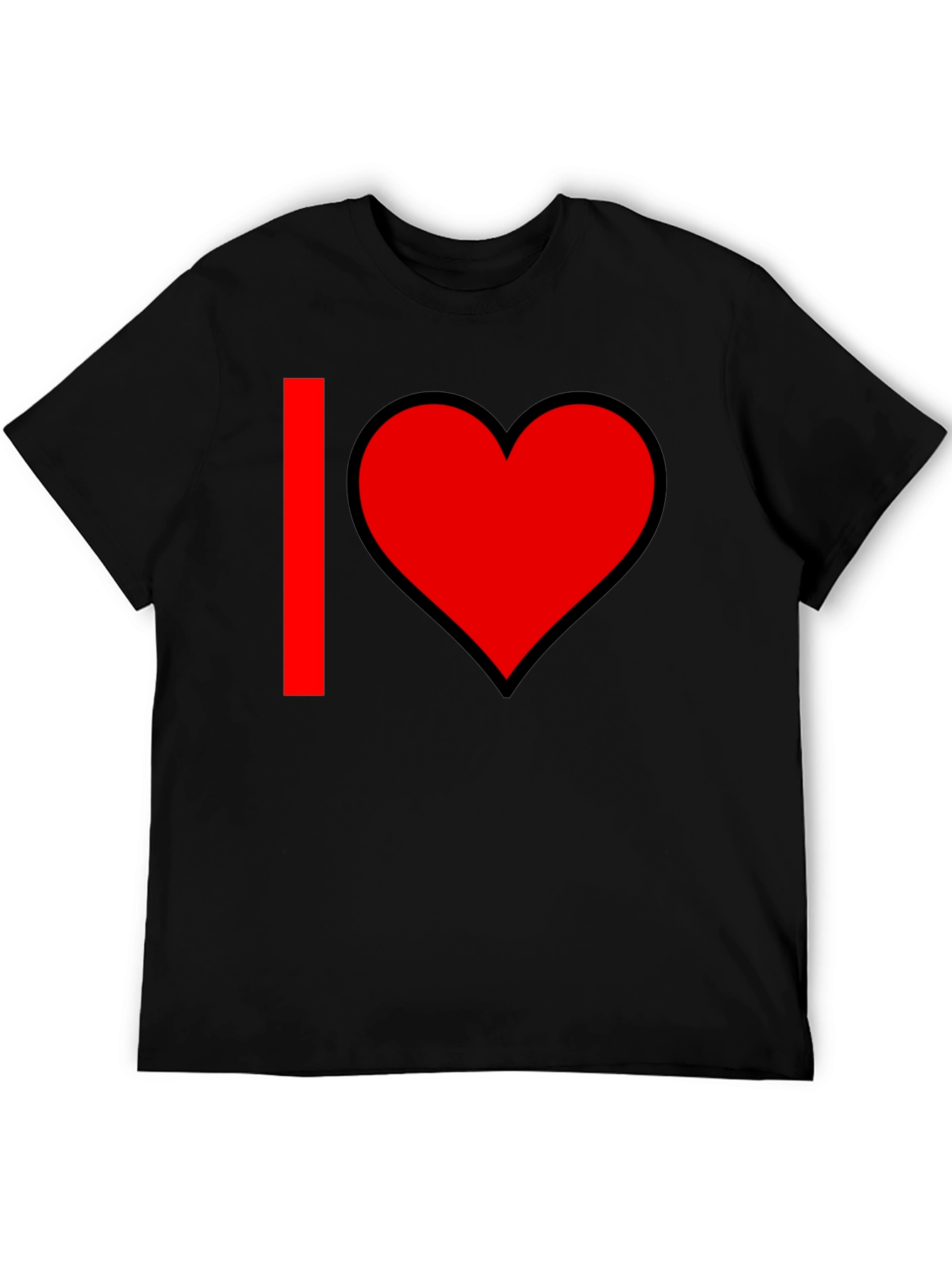 I Heart Graphic T-Shirt - Black Cotton Blend