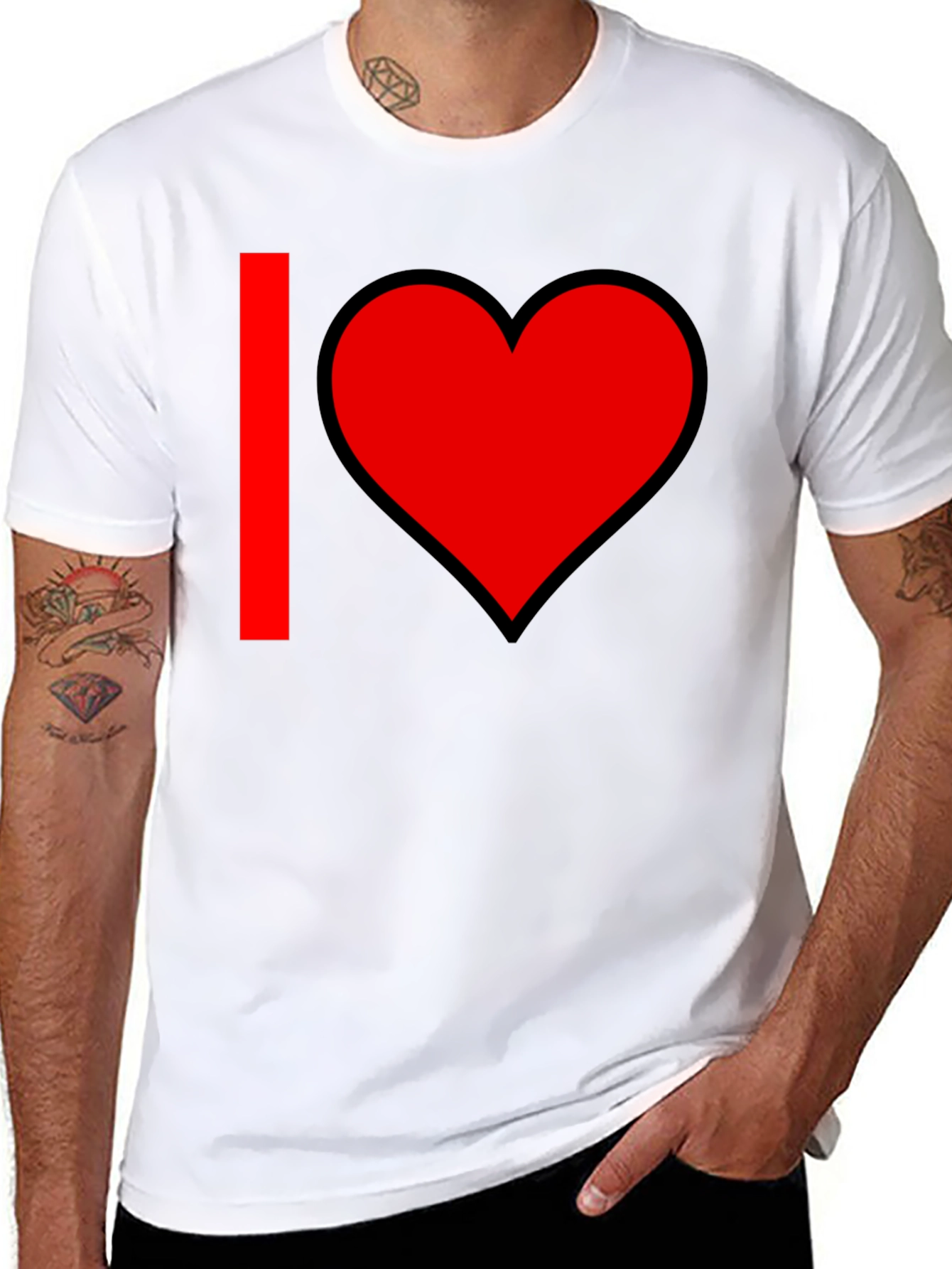 I Heart Graphic T-Shirt - Black Cotton Blend