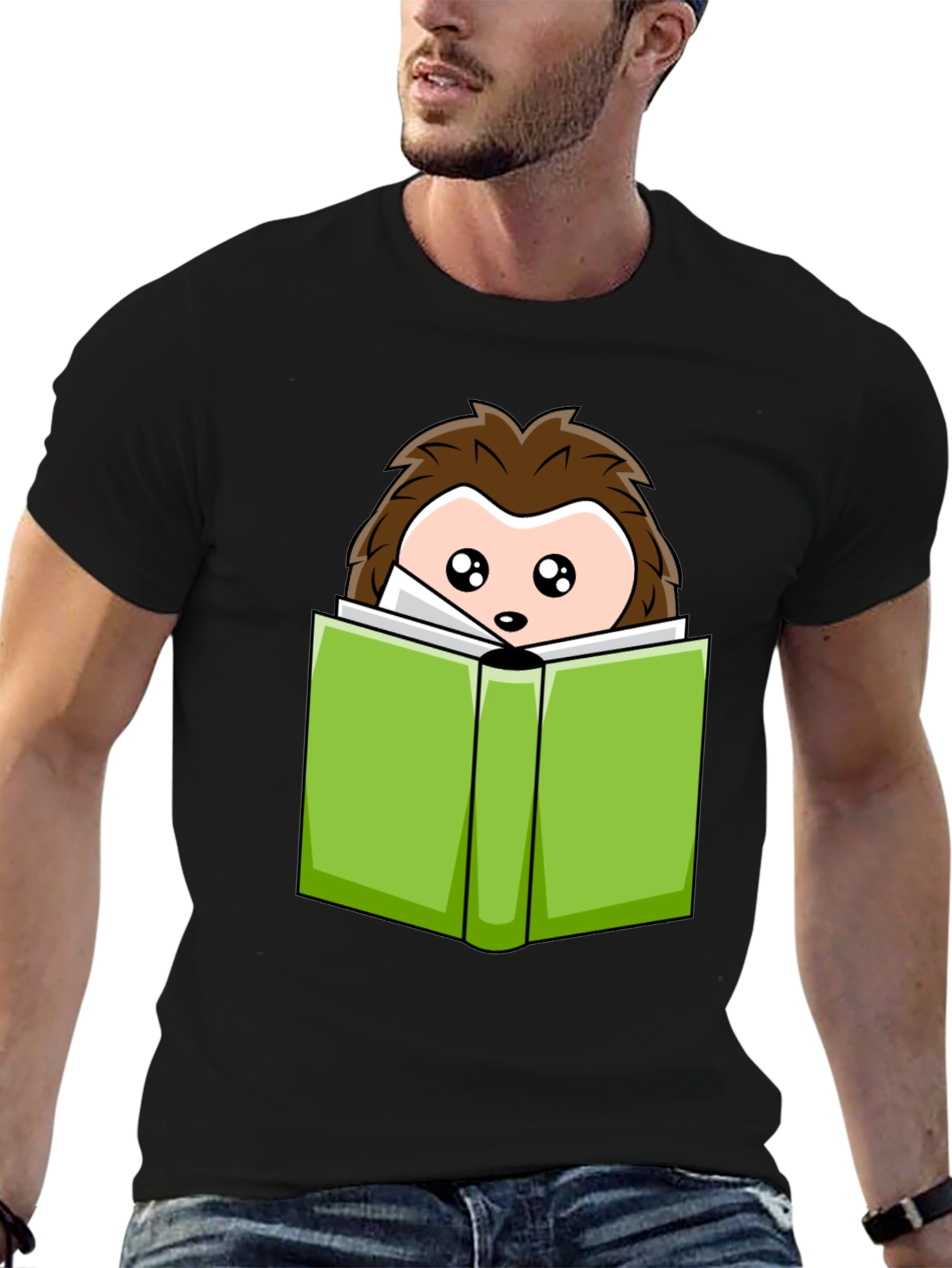 Cute Hedgehog Reading T-Shirt