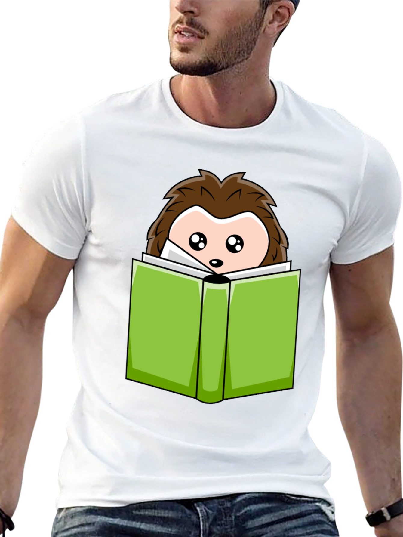 Cute Hedgehog Reading T-Shirt