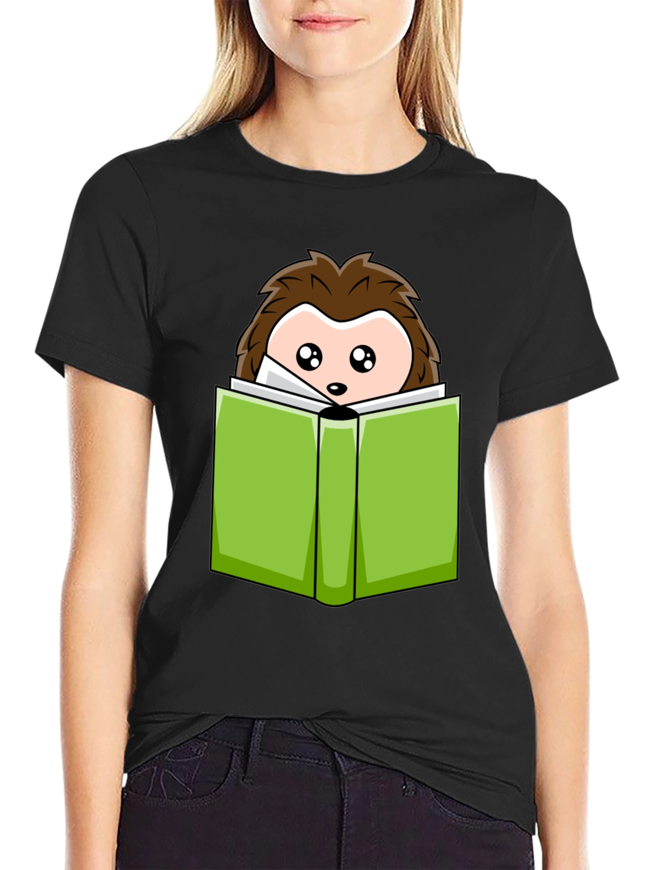 Cute Hedgehog Reading T-Shirt