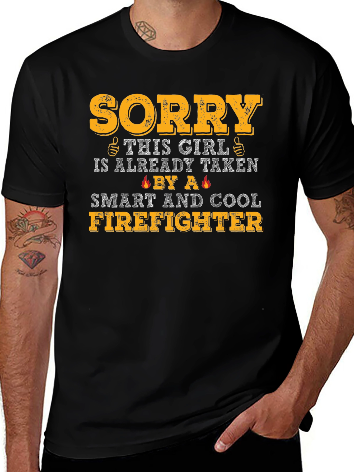Sorry Girl Taken Firefighter T-Shirt