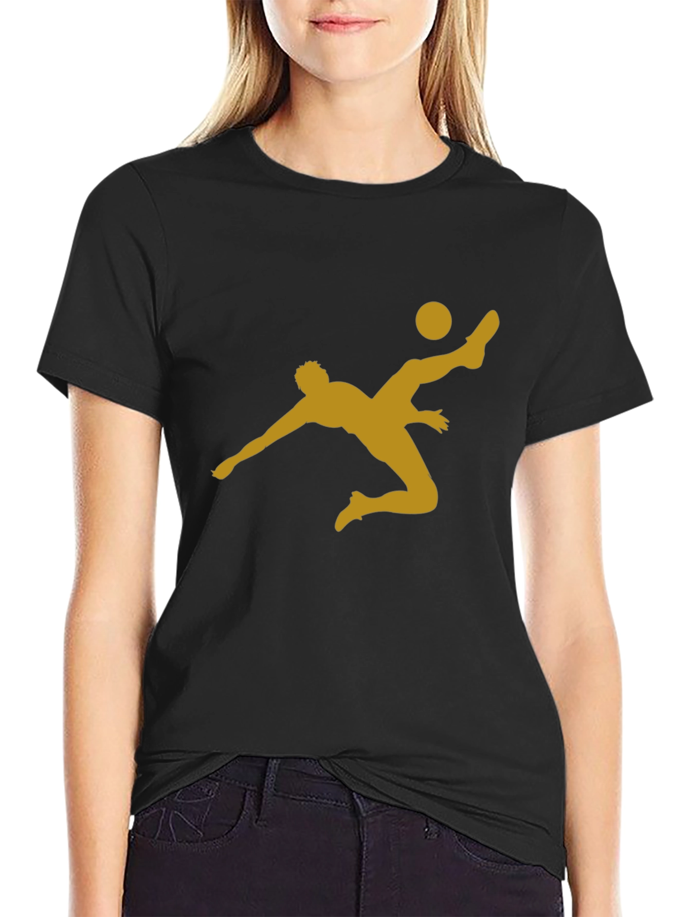 Soccer Kick Graphic T-Shirt - Casual Black Tee