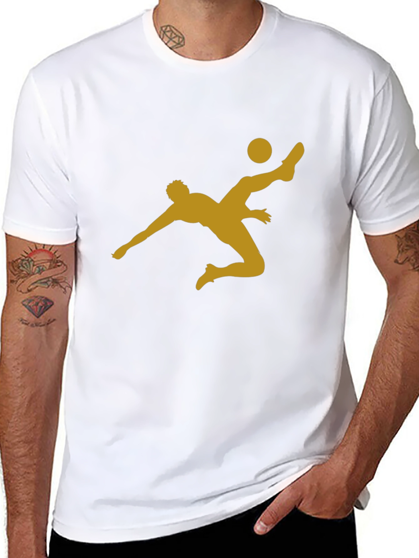 Soccer Kick Graphic T-Shirt - Casual Black Tee