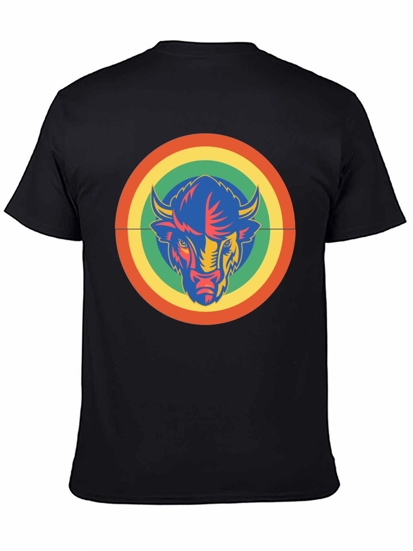 Retro Bull Graphic Tee - Black