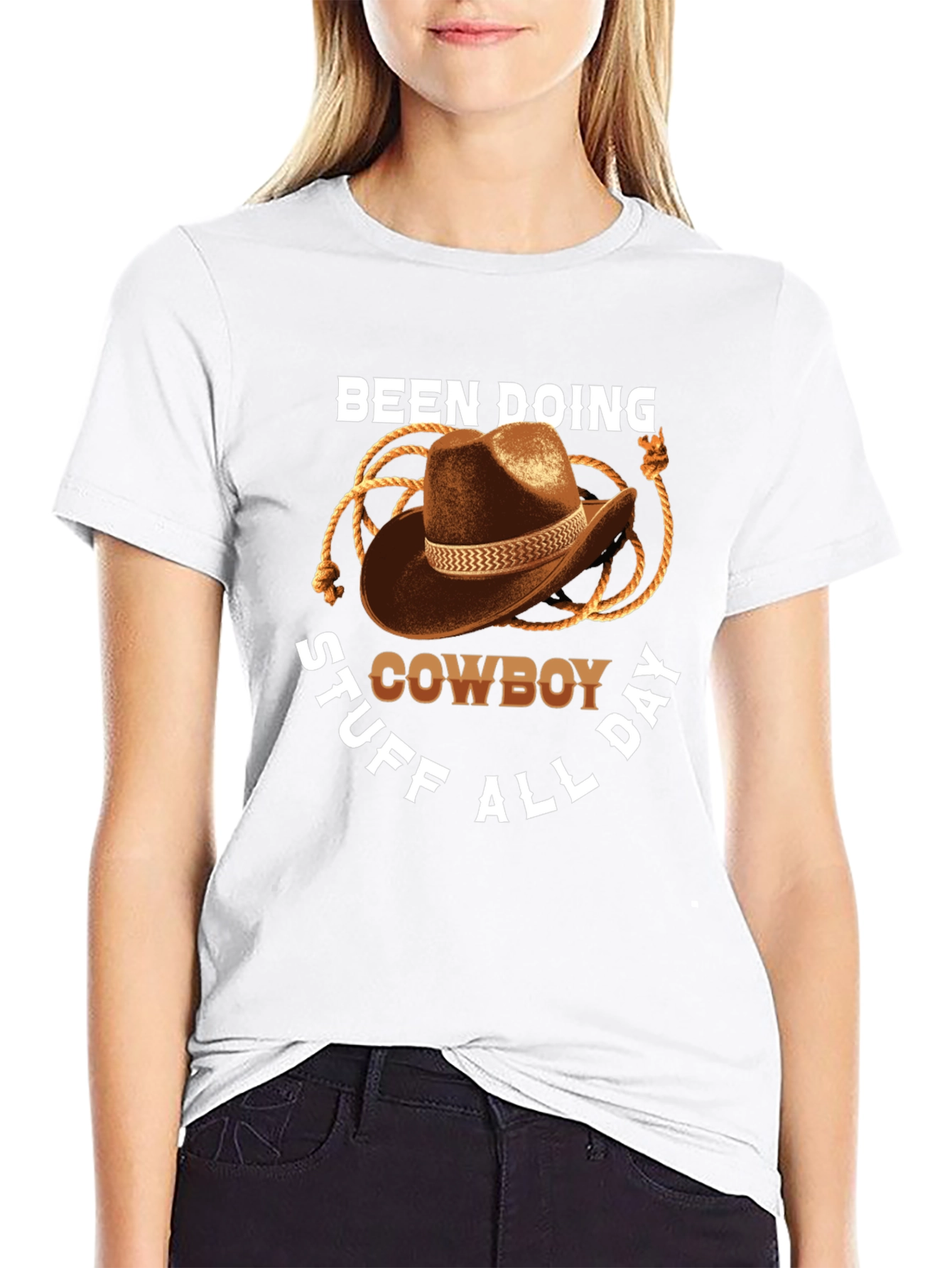 Cowboy T-Shirt: Doing Cowboy Stuff All Day Graphic Tee