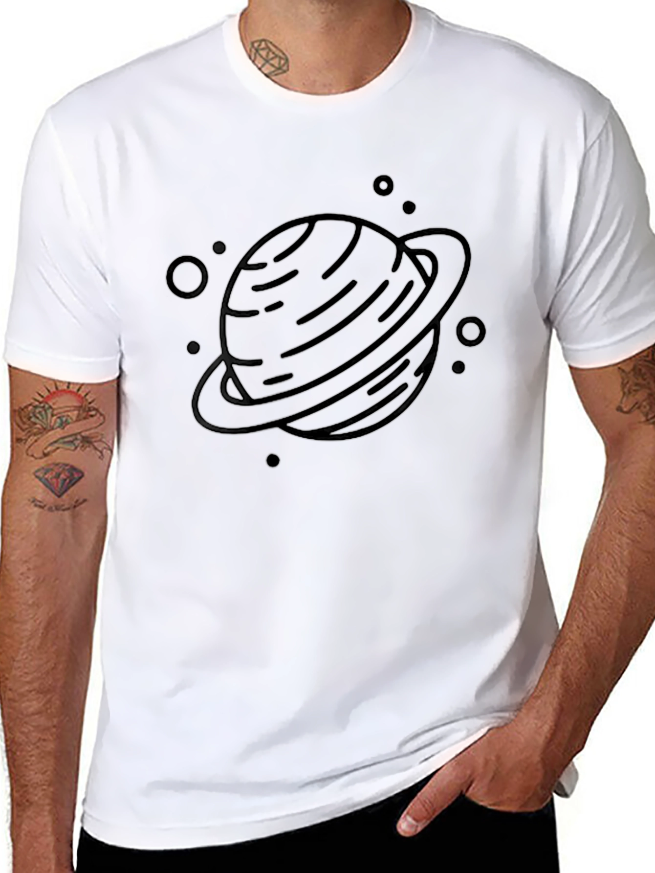 Saturn Graphic Black T-Shirt