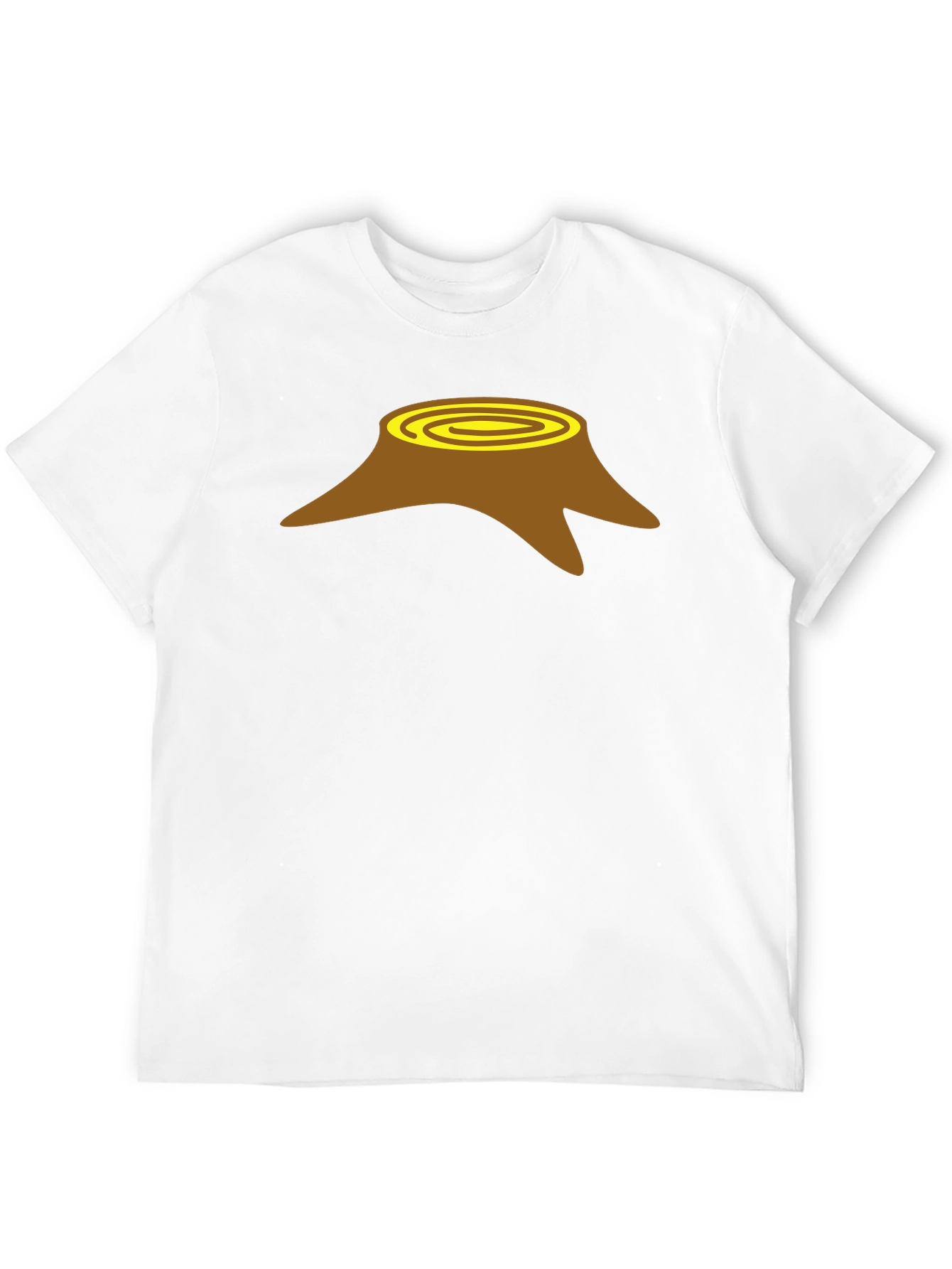 Tree Stump Graphic Tee - Black Cotton Casual Shirt