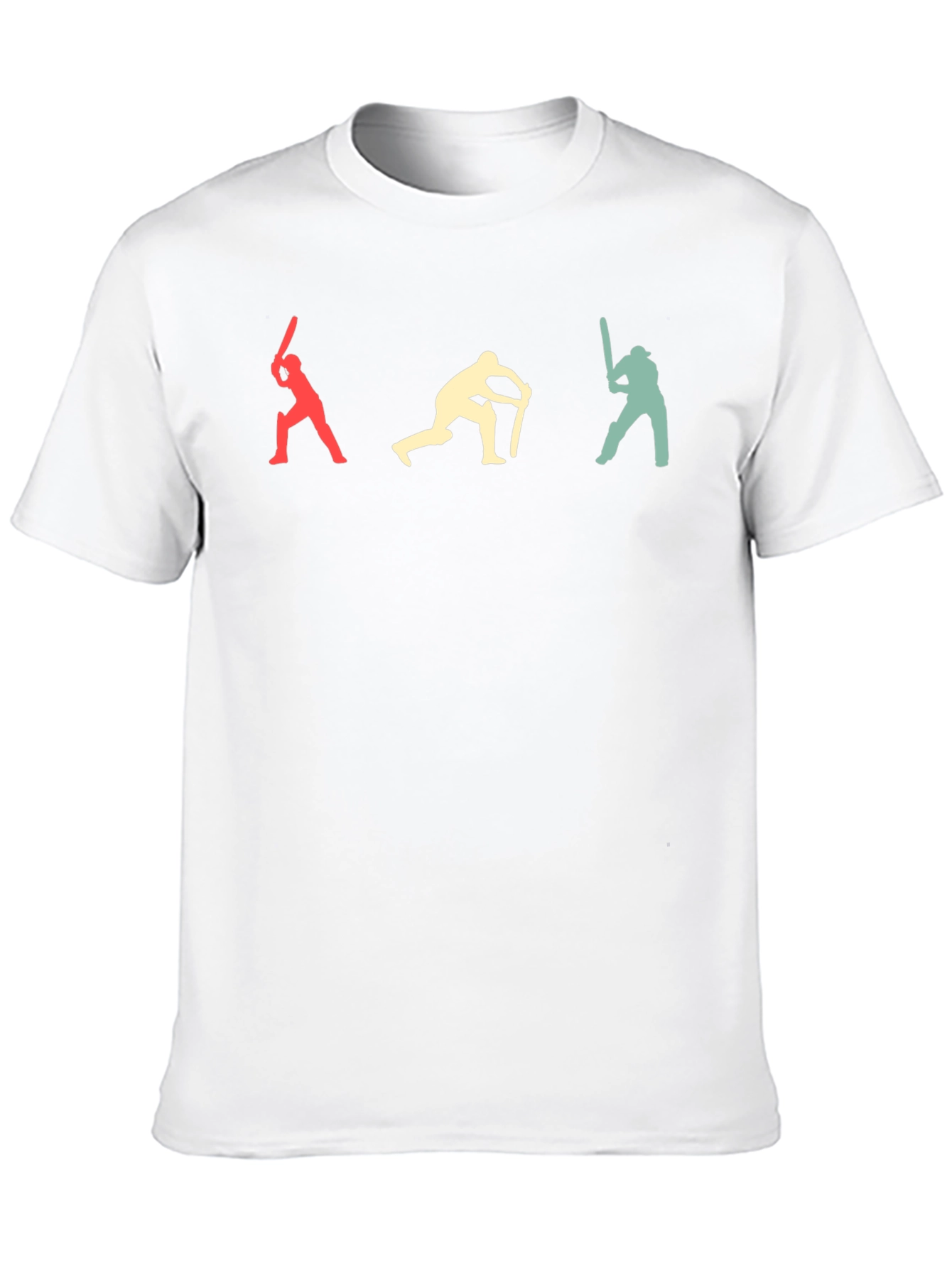 Retro Cricket Batsman Silhouette Graphic Tee