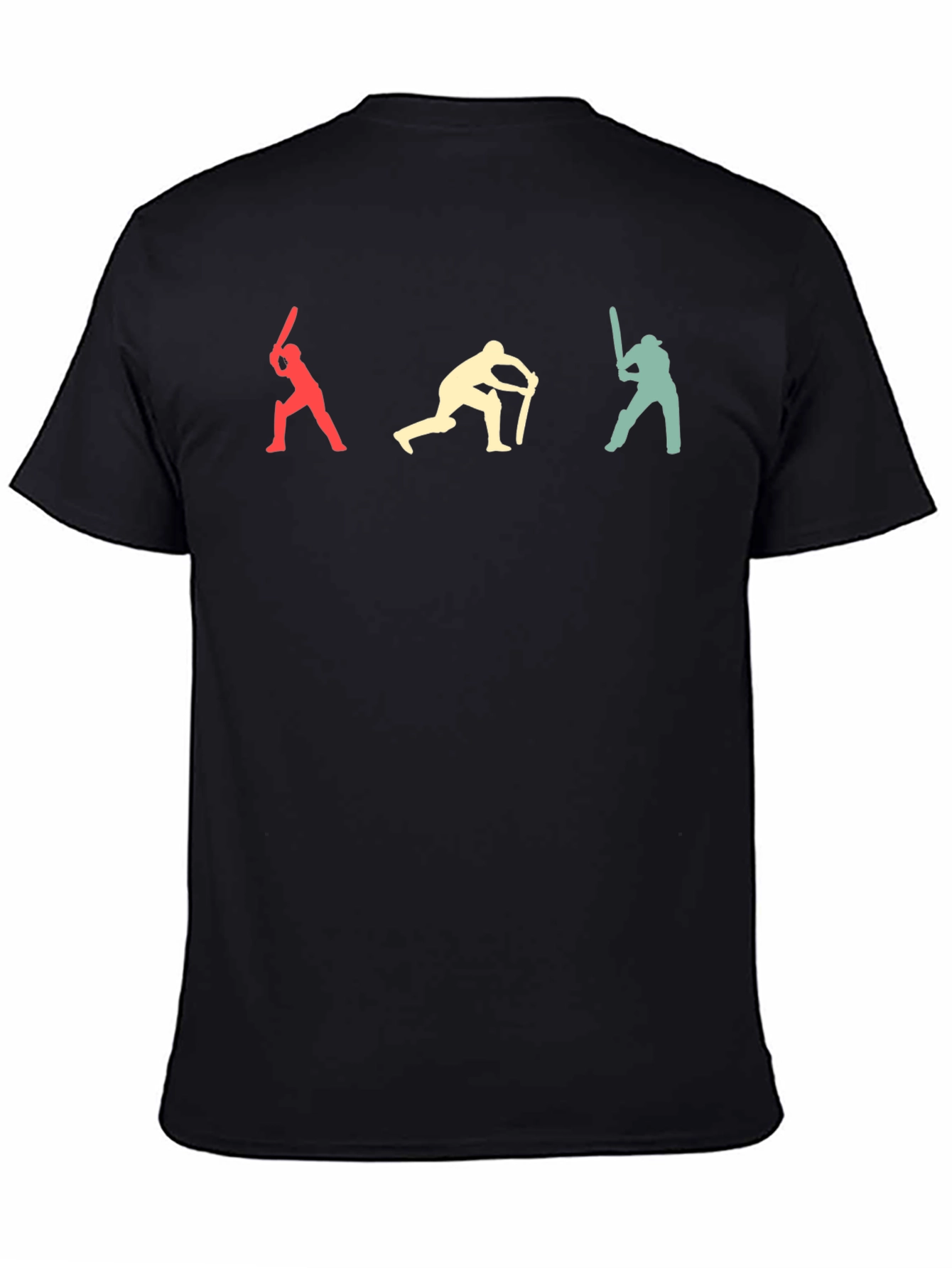 Retro Cricket Batsman Silhouette Graphic Tee