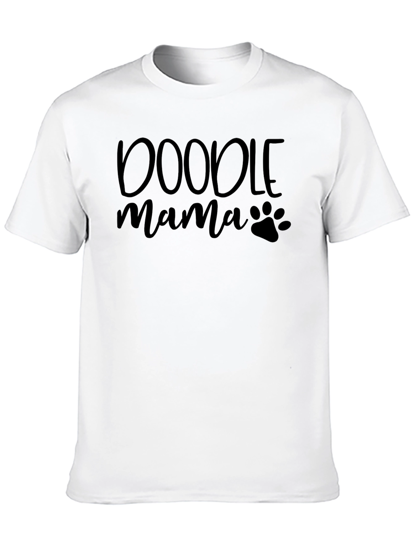 Doodle Mama Dog Paw Print Graphic Tee - Black