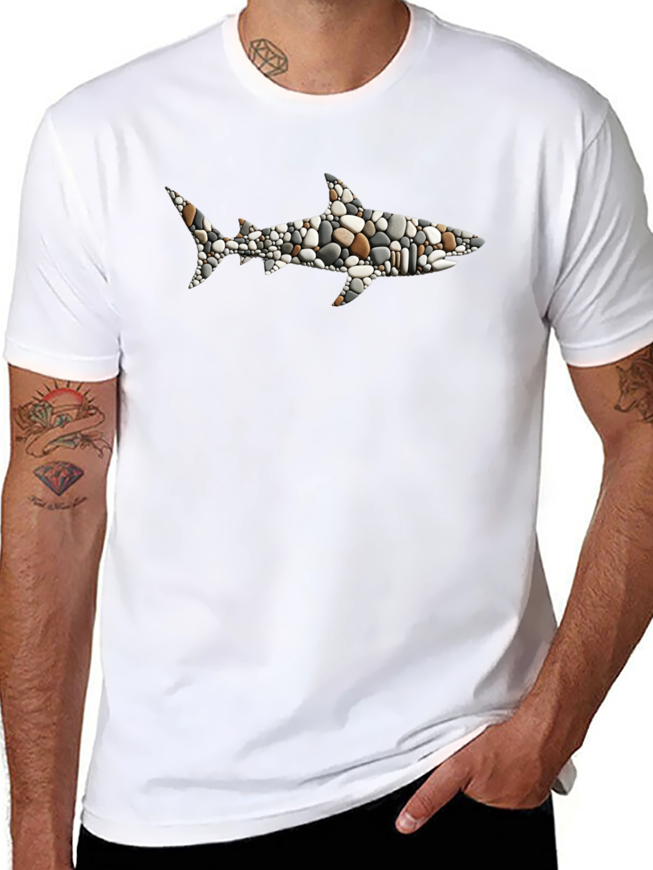 Stone Shark Graphic T-Shirt - Black