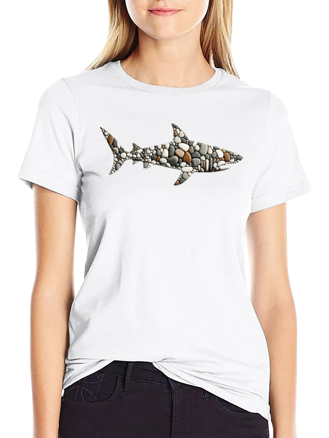Stone Shark Graphic T-Shirt - Black