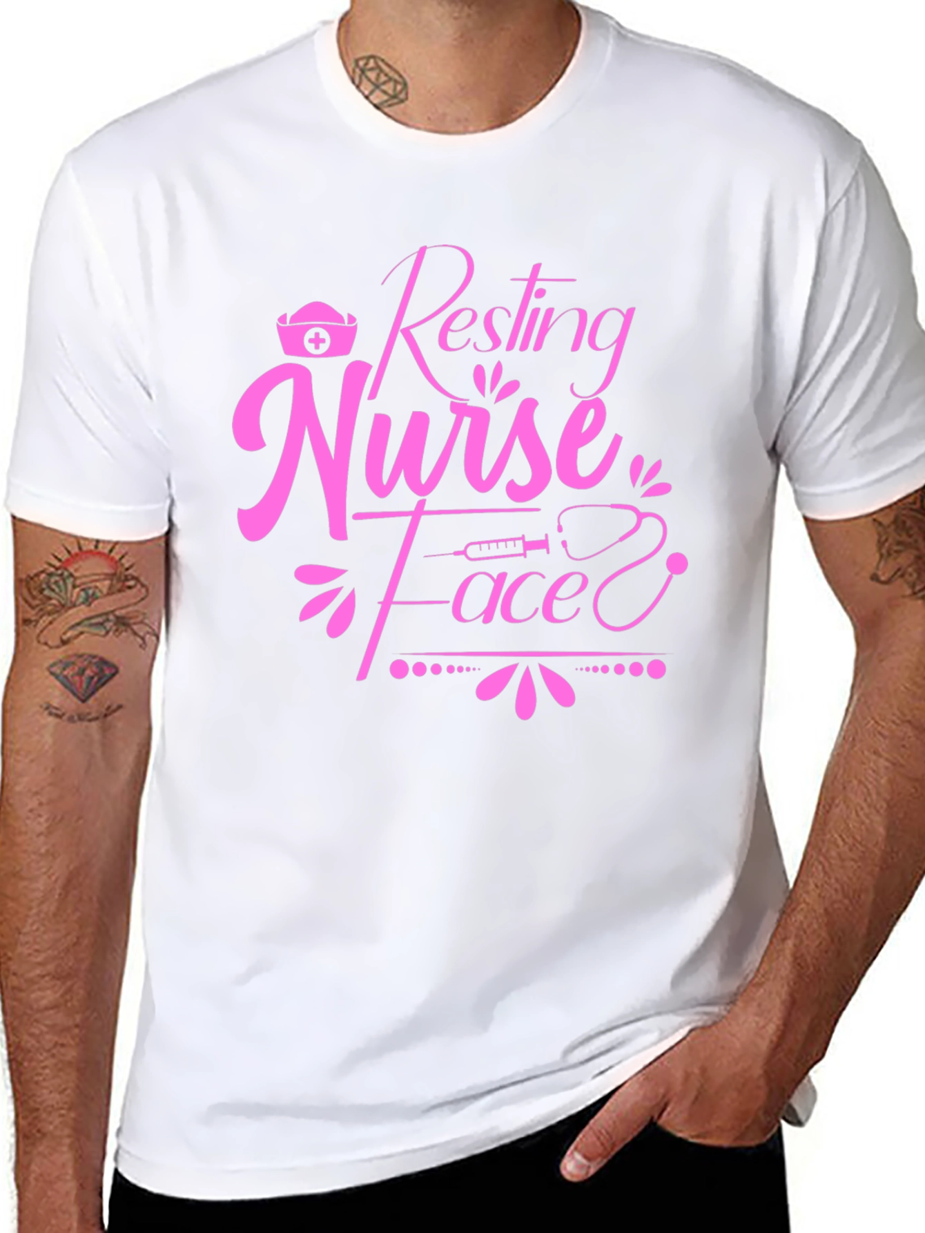 Resting Nurse Face T-Shirt - Novelty Graphic Tee