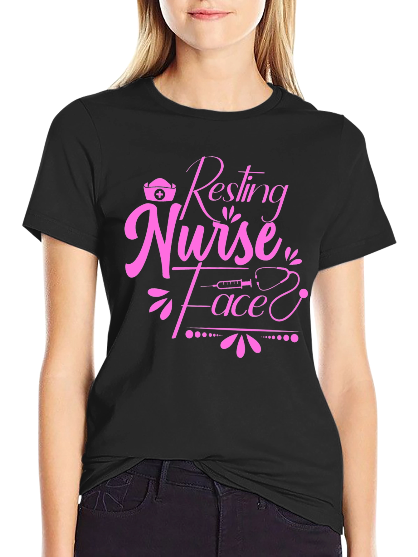 Resting Nurse Face T-Shirt - Novelty Graphic Tee