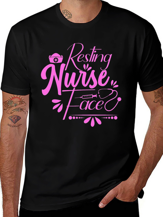 Resting Nurse Face T-Shirt - Novelty Graphic Tee