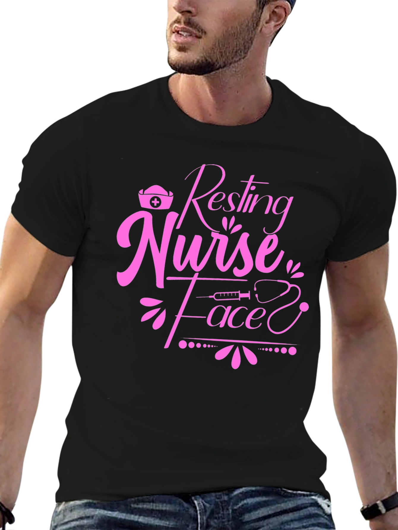 Resting Nurse Face T-Shirt - Novelty Graphic Tee