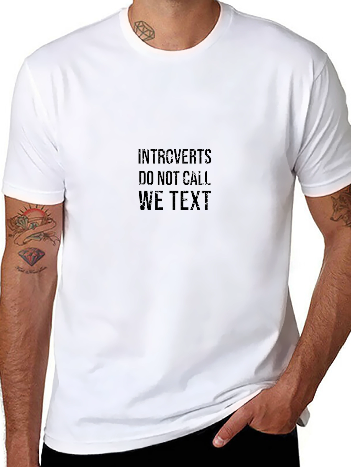Introverts Do Not Call We Text Graphic Tee
