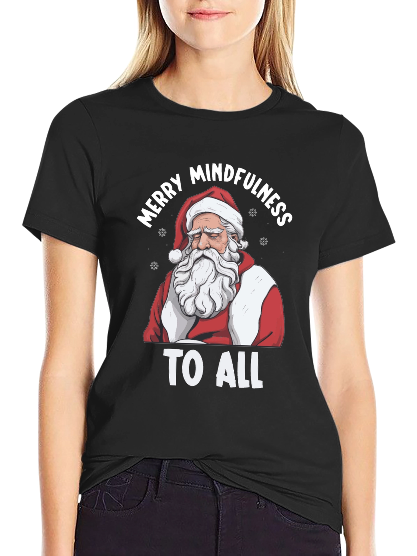 Mindful Santa T-Shirt - Merry Mindfulness To All