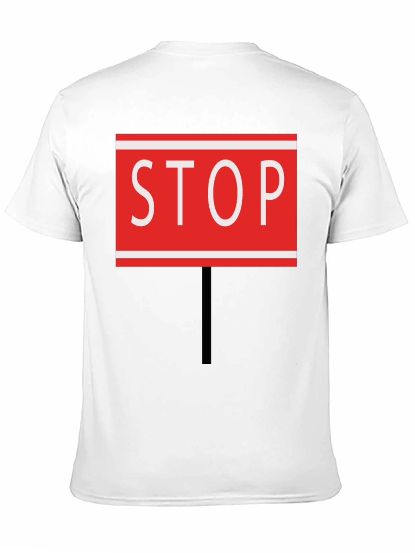 Stop Sign Graphic Tee - Black Cotton Blend