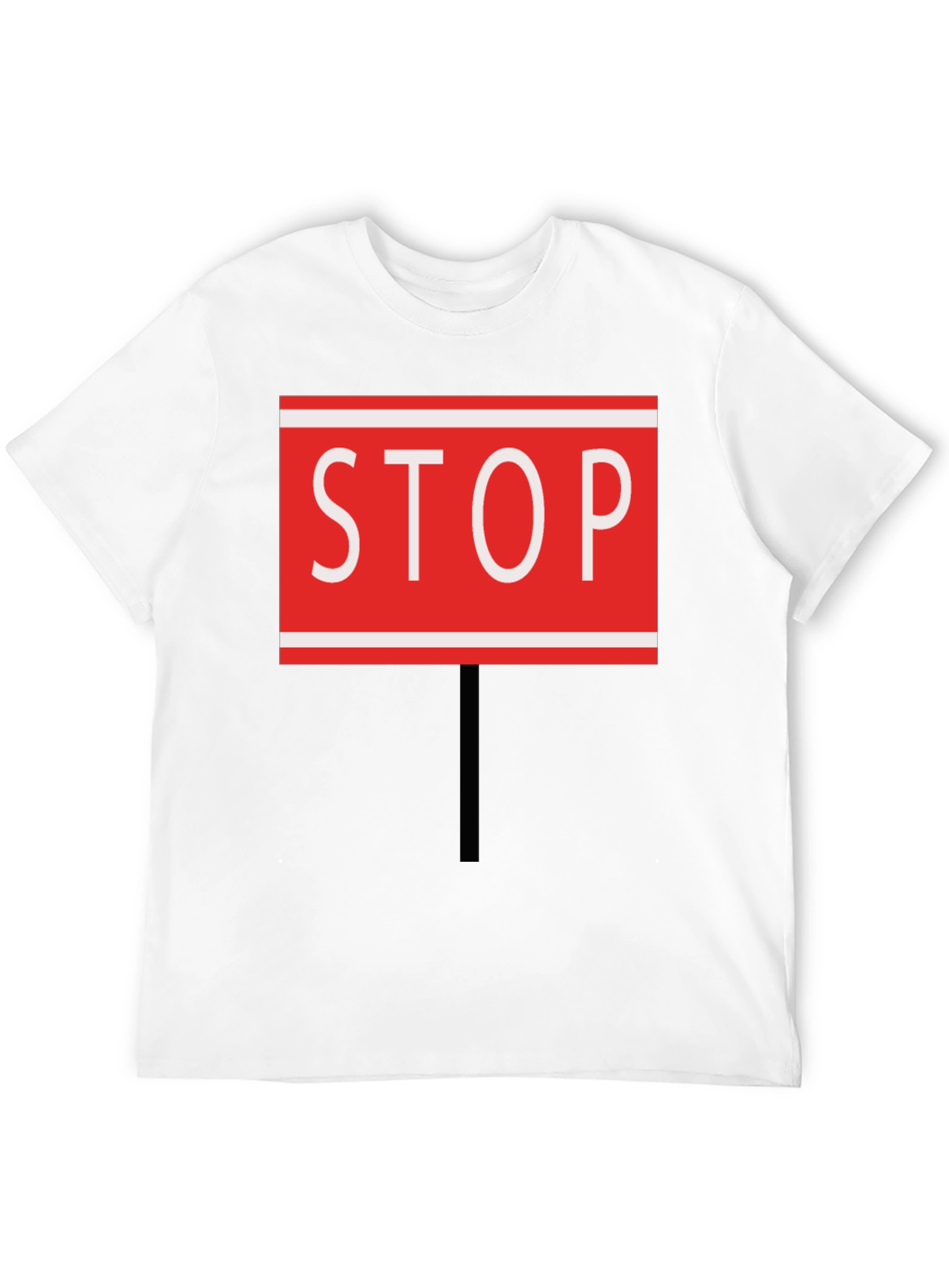 Stop Sign Graphic Tee - Black Cotton Blend
