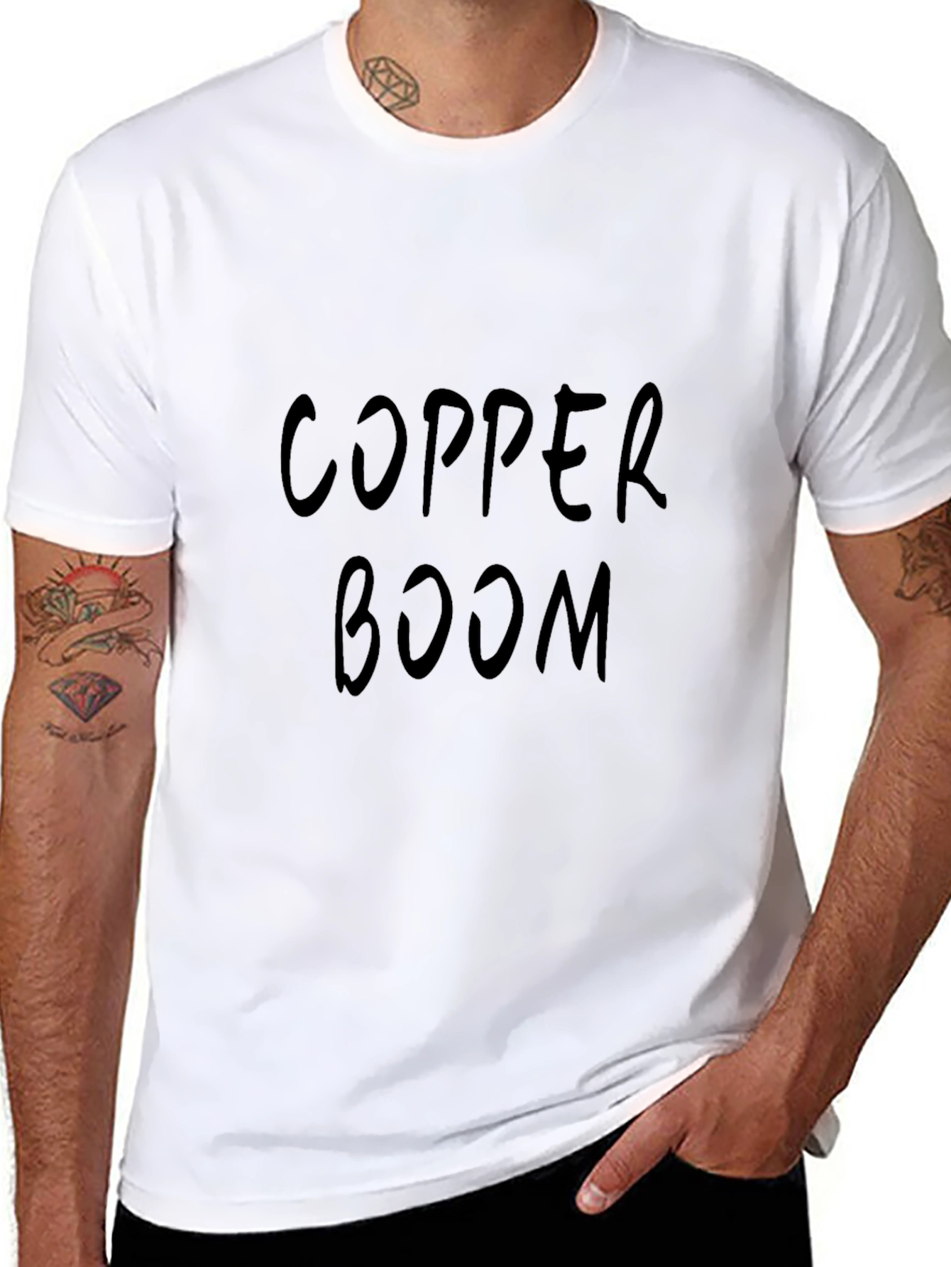 Copper Boom T-Shirt - Black Crew Neck