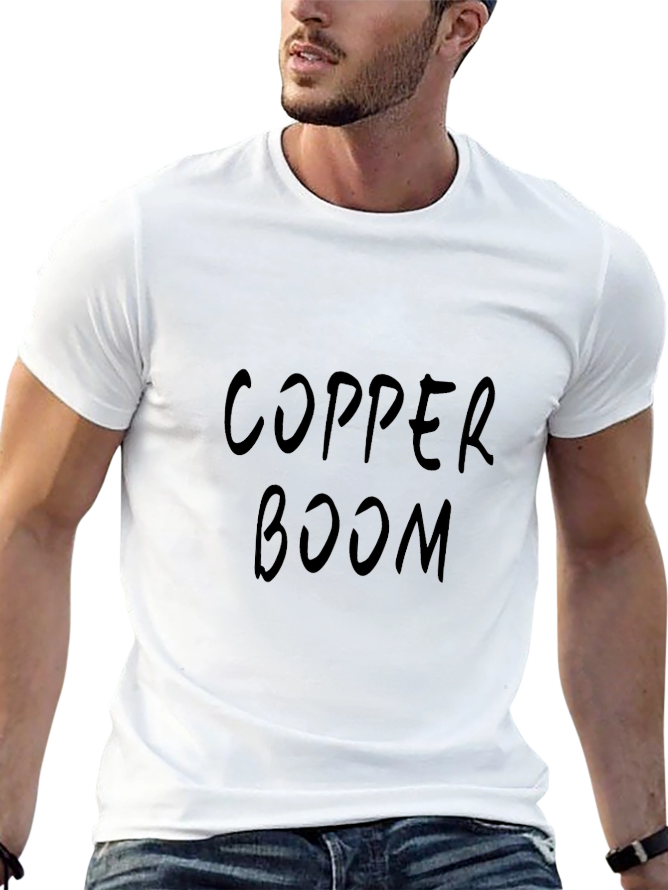 Copper Boom T-Shirt - Black Crew Neck