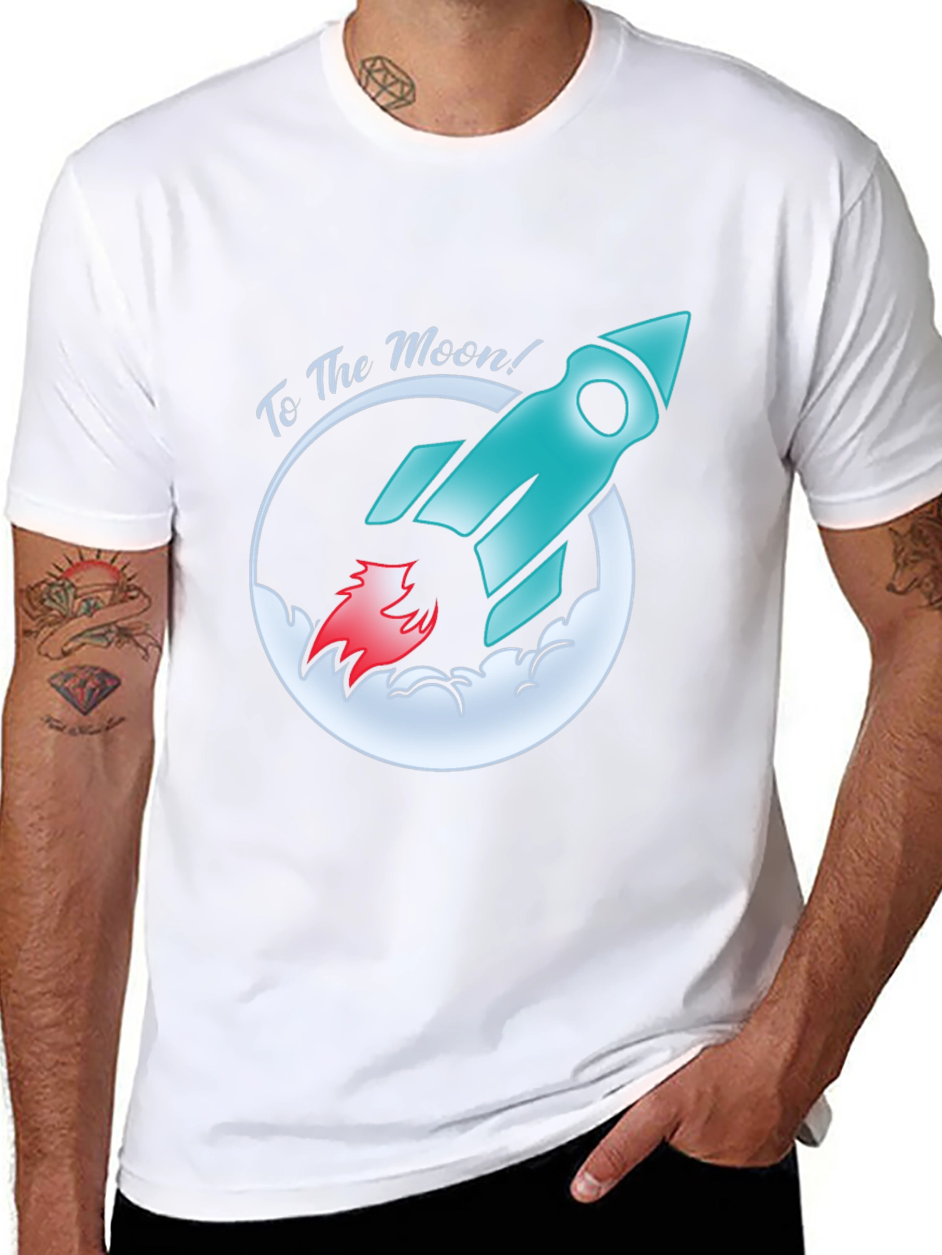 To the Moon Rocket Graphic Tee