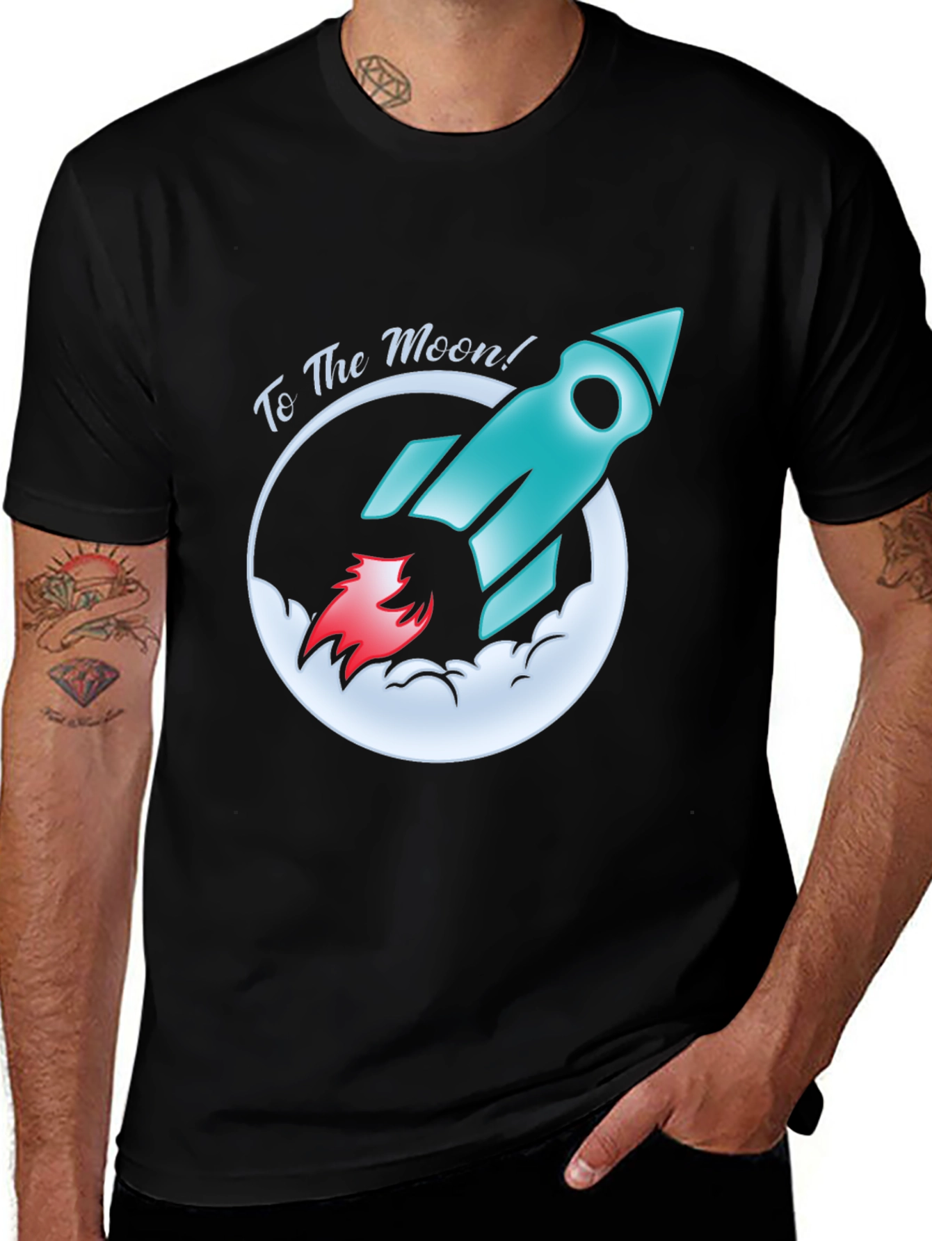 To the Moon Rocket Graphic Tee