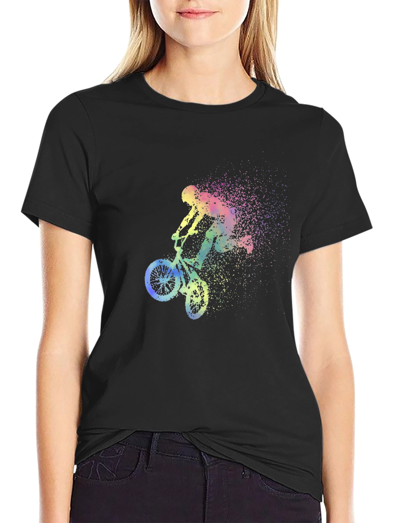 Mens Black BMX Rider Graphic T-Shirt