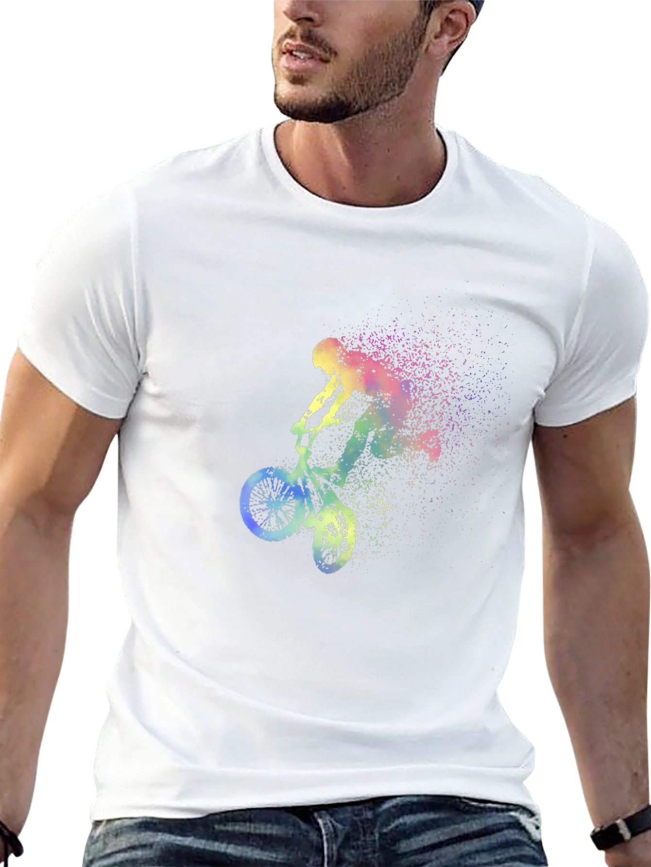 Mens Black BMX Rider Graphic T-Shirt