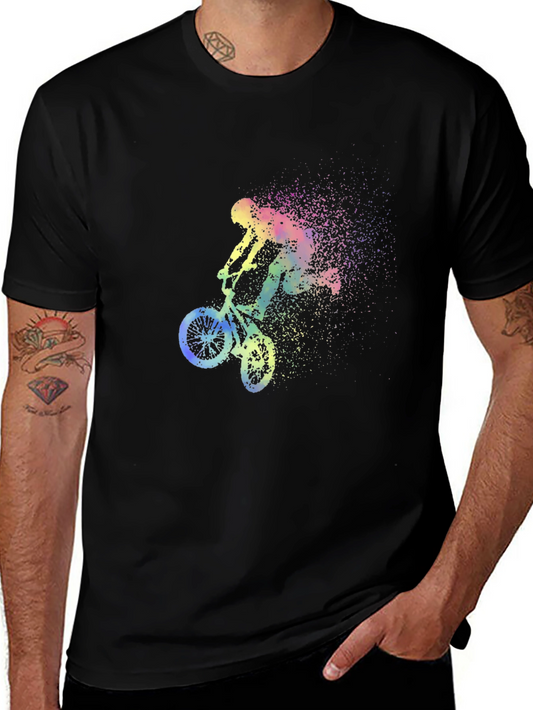 Mens Black BMX Rider Graphic T-Shirt