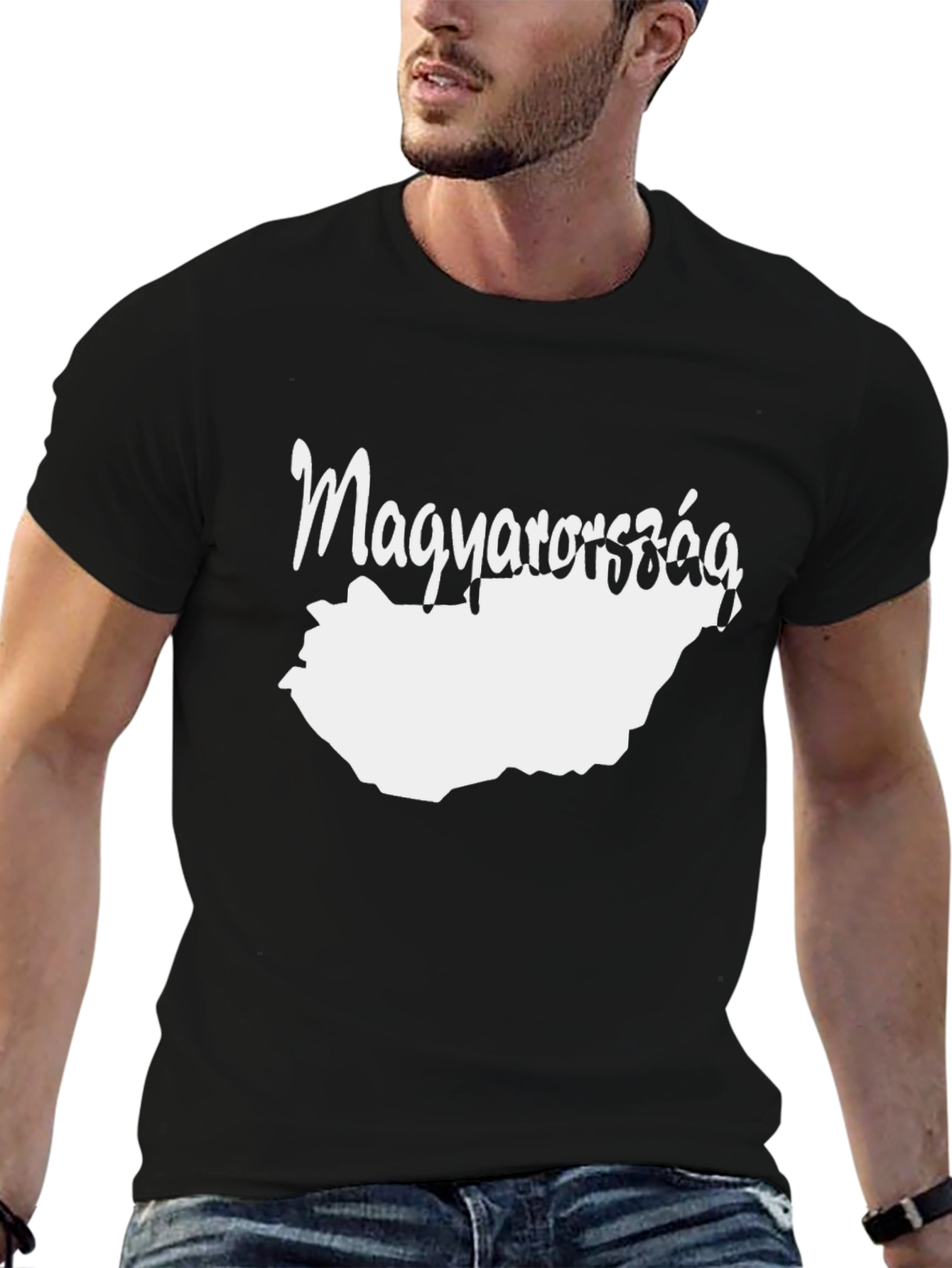Magyarország Map T-Shirt - Black Cotton Tee