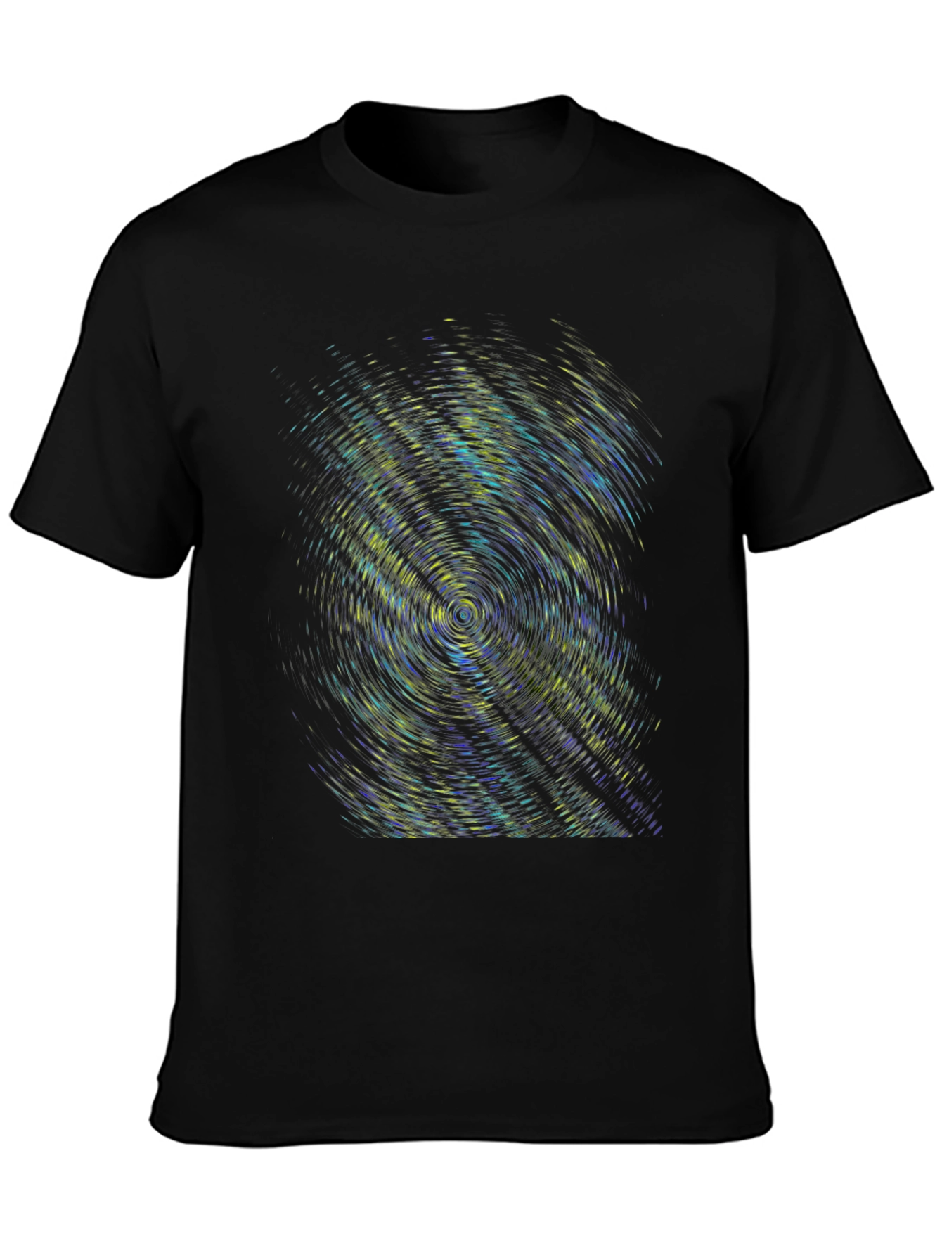 Abstract Swirl Graphic Print Black T-Shirt