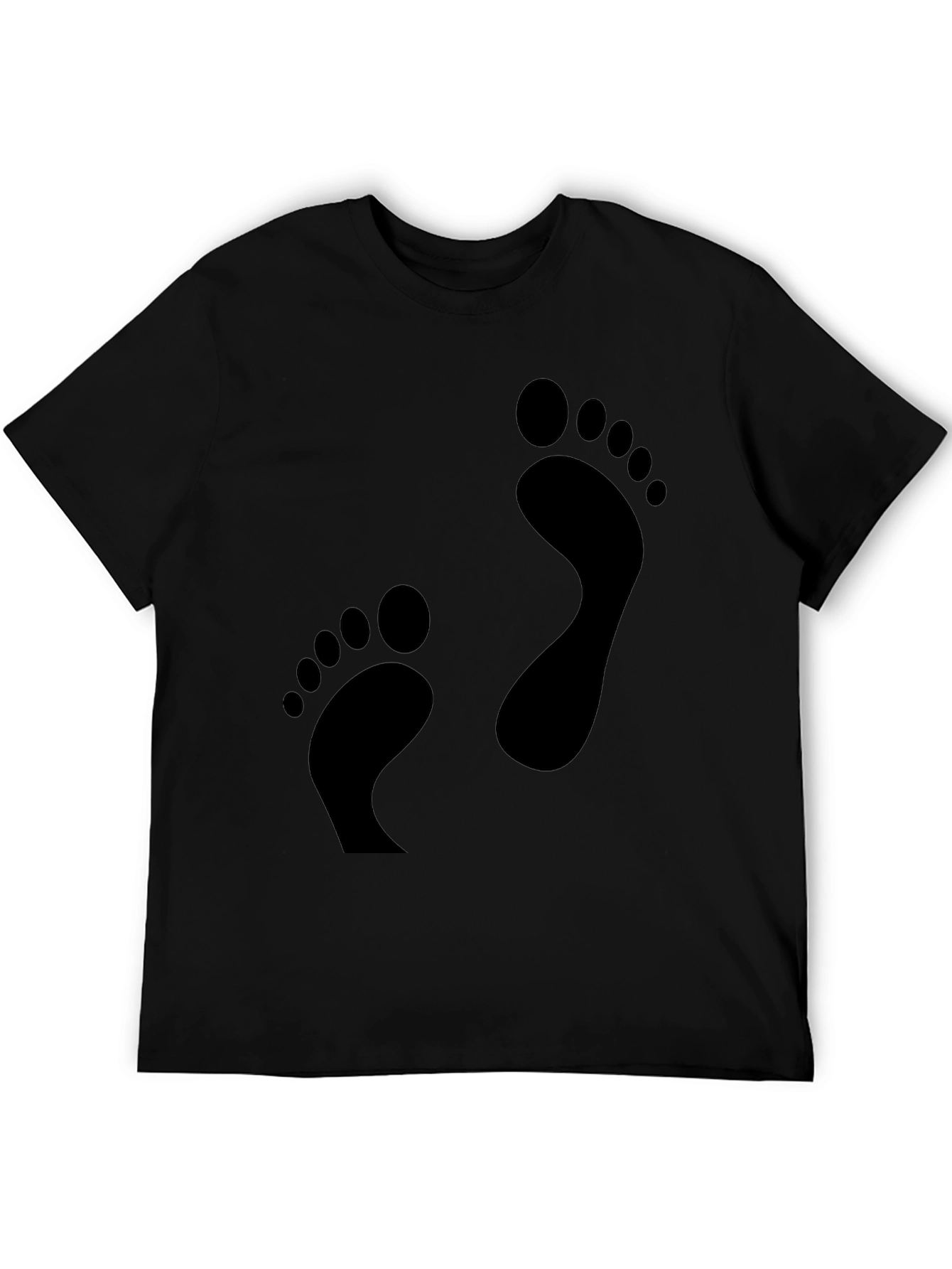 Footprint Black T-Shirt - Fun Casual Tee