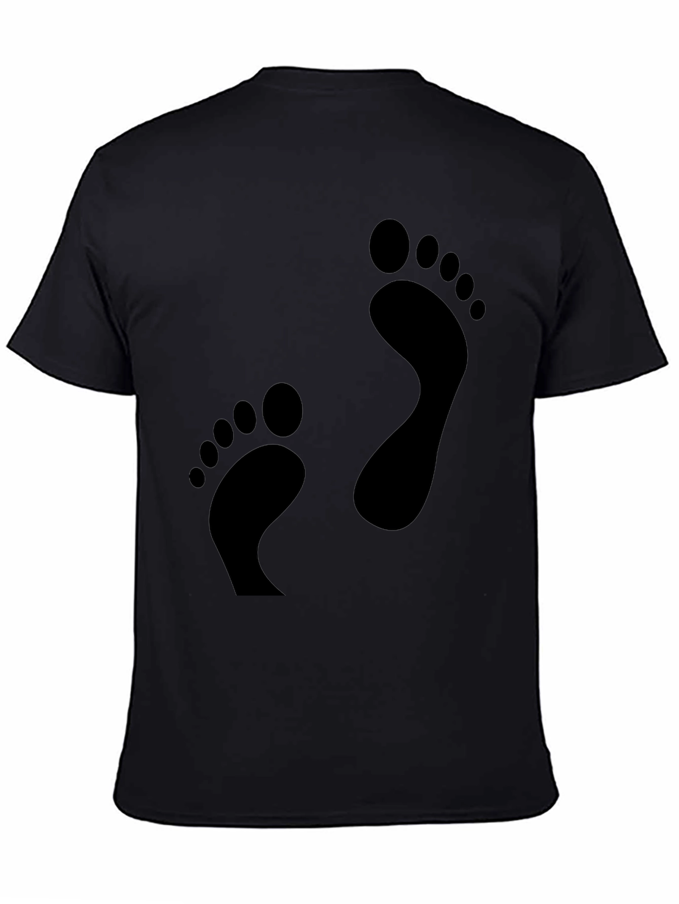Footprint Black T-Shirt - Fun Casual Tee