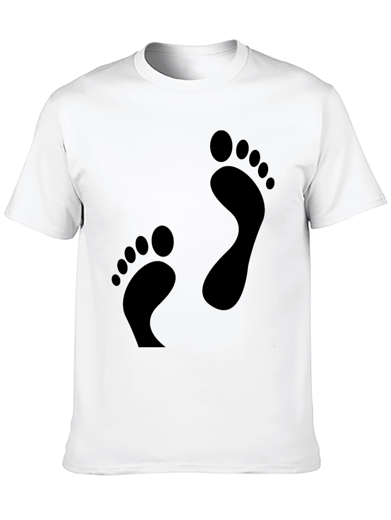 Footprint Black T-Shirt - Fun Casual Tee